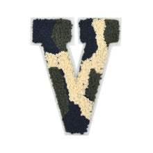 Load image into Gallery viewer, Letter Varsity Alphabets A to Z Camo Chenille & White Felt 6 Inch