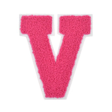 Load image into Gallery viewer, Letter Varsity Alphabets A-Z Candy Pink Chenille & White Felt 2.5 Inch