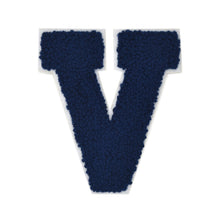 Load image into Gallery viewer, NAVY BLUE Letter Varsity Alphabets A to Z Navy Blue Chenille & White Felt 4 Inch
