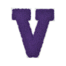 Load image into Gallery viewer, Letter Varsity Alphabets A to Z Purple Chenille & White Felt 2.5 Inch