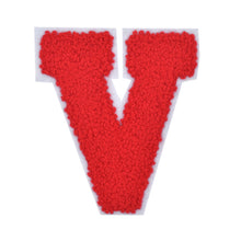 Load image into Gallery viewer, Letter Varsity Alphabets A to Z Red Chenille & White Felt 4 Inch