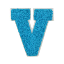 Load image into Gallery viewer, Letter Varsity Alphabets A to Z Teal Blue Chenille & White Felt 2.5 Inch