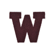 Load image into Gallery viewer, Letter Varsity Alphabets A to Z Burgundy Chenille & White Felt 2.5 Inch