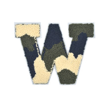 Load image into Gallery viewer, Letter Varsity Alphabets A to Z Camo Chenille & White Felt  4 Inch