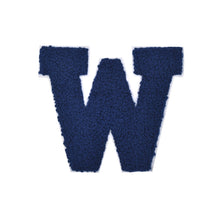 Load image into Gallery viewer, NAVY BLUE Letter Varsity Alphabets A to Z Navy Blue Chenille & White Felt 6 Inch