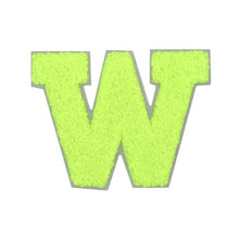 Load image into Gallery viewer, Letter Varsity Alphabets A to Z Neon Lime Chenille & White Felt 6 Inch