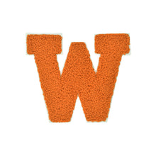 Load image into Gallery viewer, ORANGE Letter Varsity Alphabets A to Z Orange Chenille & White Felt 2.5 Inch