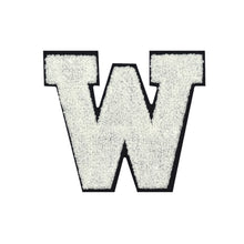 Load image into Gallery viewer, Letter Varsity Alphabets A to Z White Chenille & Black Felt 6 Inch