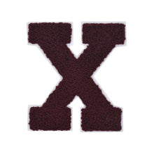 Load image into Gallery viewer, Letter Varsity Alphabets A to Z Burgundy Chenille & White Felt  6 Inch