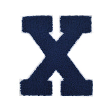 Load image into Gallery viewer, NAVY BLUE Letter Varsity Alphabets A to Z Navy Blue Chenille & White Felt 4 Inch