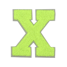 Load image into Gallery viewer, Letter Varsity Alphabets A to Z Neon Lime Chenille & White Felt 6 Inch