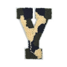 Load image into Gallery viewer, Letter Varsity Alphabets A to Z Camo Chenille & White Felt  4 Inch