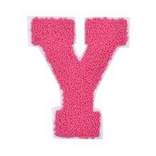 Load image into Gallery viewer, Letter Varsity Alphabets A-Z Candy Pink Chenille & White Felt 2.5 Inch
