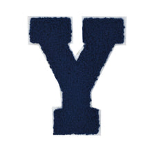 Load image into Gallery viewer, NAVY BLUE Letter Varsity Alphabets A to Z Navy Blue Chenille & White Felt 4 Inch