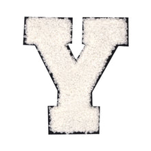 Load image into Gallery viewer, Letter Varsity Alphabets A to Z White Chenille & Black Felt 6 Inch
