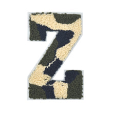 Load image into Gallery viewer, Letter Varsity Alphabets A to Z Camo Chenille & White Felt 6 Inch
