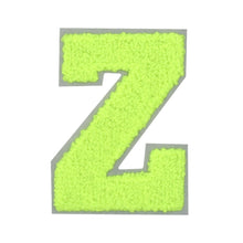 Load image into Gallery viewer, Letter Varsity Alphabets A to Z Neon Lime Chenille & White Felt 2.5 Inch