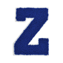 Load image into Gallery viewer, Letter Varsity Alphabets A to Z Royal Blue Chenille & White Felt 4 Inch