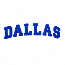 Load image into Gallery viewer, Varsity City Name Dallas in Multicolor Chenille Patch
