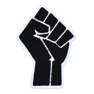 Black Color Male Power Fist Chenille Embroidery Patch