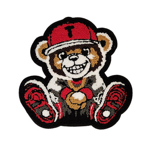 Cute T rapping Bear Chenille Patch