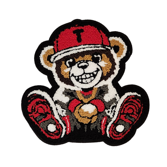 Cute T rapping Bear Chenille Patch