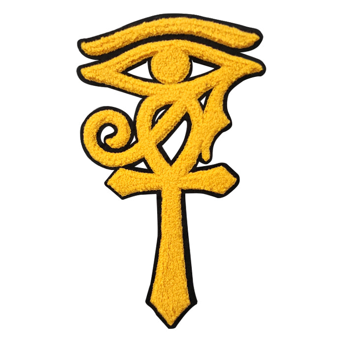 Egyptian Eye Of Horus Ankh Egypt Archaeologist Gold Chenille Patch