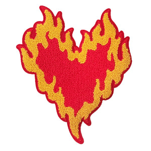 Heart Flame Chenille Patch