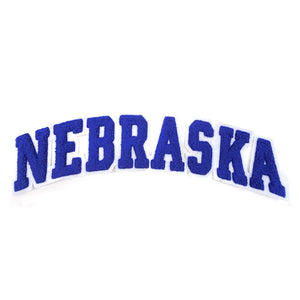 Varsity State Name Nebraska in Multicolor Chenille Patch