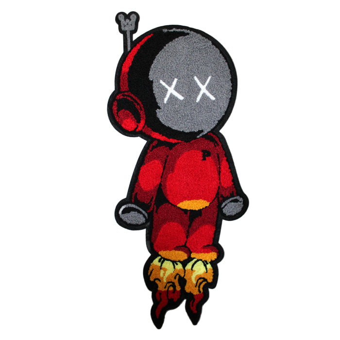 Red Robot Rocket Chenille Patch