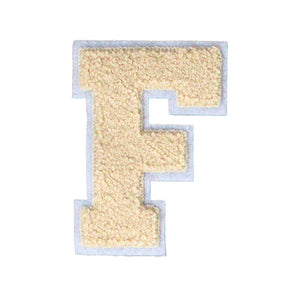 Letter Varsity Alphabets A to Z Beige Cream 4 Inch