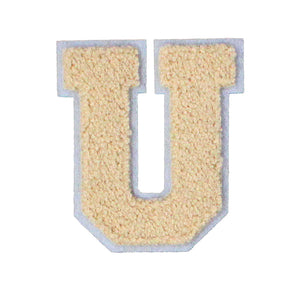 Letter Varsity Alphabets A to Z Beige Cream 4 Inch