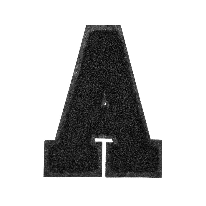 Letter Varsity Alphabets A to Z Black Chenille & Black Felt 8 Inch