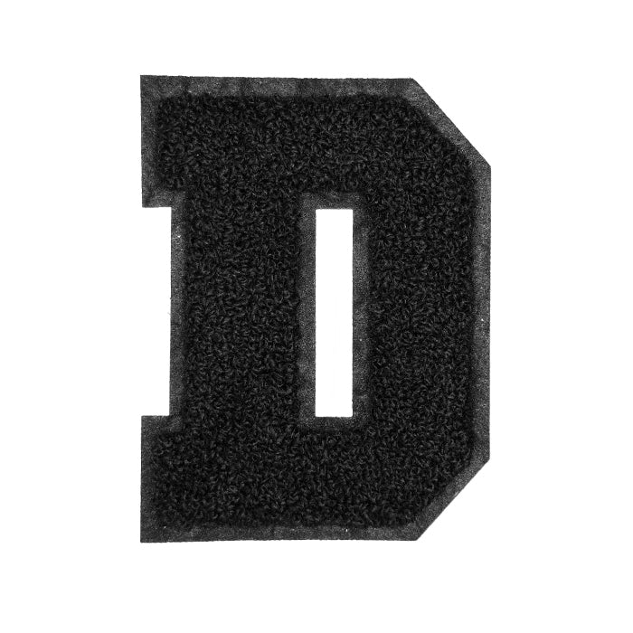 Letter Varsity Alphabets A to Z Black Chenille & Black Felt 8 Inch