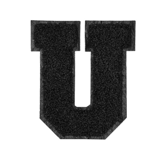 Letter Varsity Alphabets A to Z Black Chenille & Black Felt 8 Inch