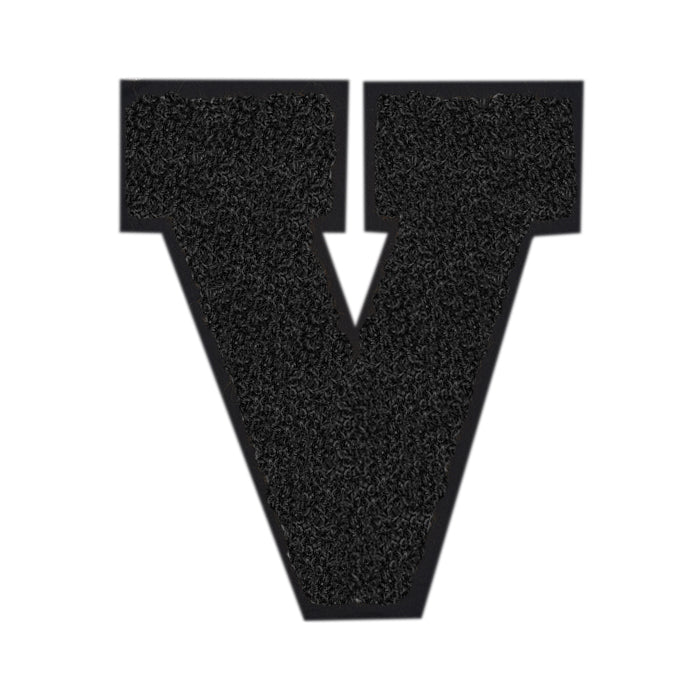 Letter Varsity Alphabets A to Z Black Chenille & Black Felt 8 Inch