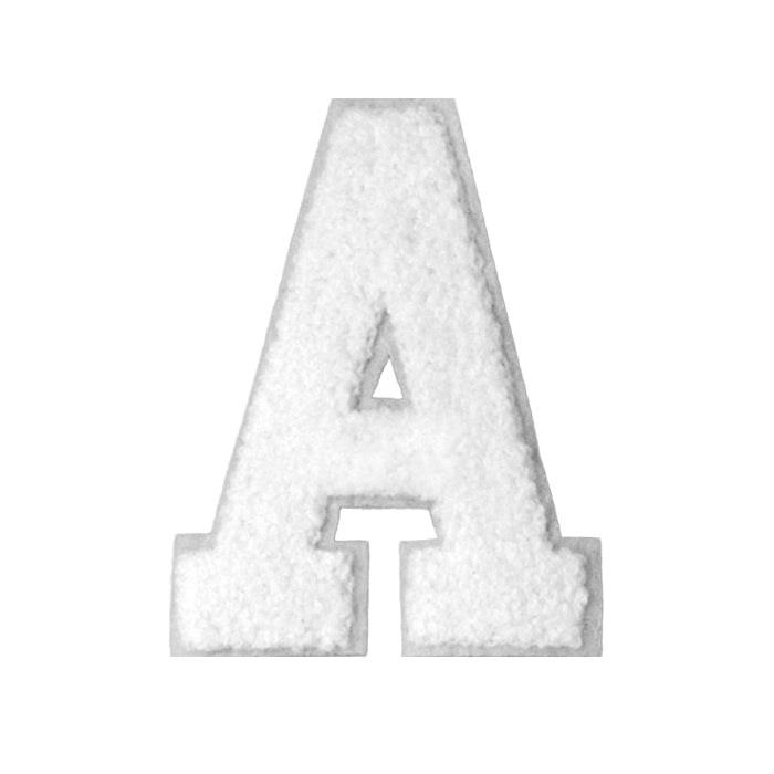 Letter Varsity Alphabets A to Z White & White 4 Inch