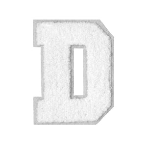 Letter Varsity Alphabets A to Z White & White 4 Inch