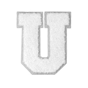 Letter Varsity Alphabets A to Z White & White 4 Inch