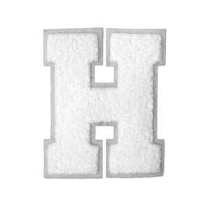 Letter Varsity Alphabets A to Z White & White 4 Inch