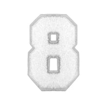 Load image into Gallery viewer, Varsity Number 0 to 9 Size 4 Inch White &amp; White
