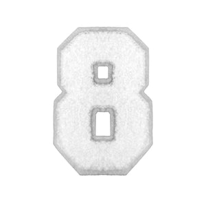 Varsity Number 0 to 9 Size 4 Inch White & White