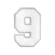 Load image into Gallery viewer, Varsity Number 0 to 9 Size 4 Inch White &amp; White
