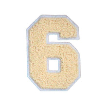 Load image into Gallery viewer, Varsity Number 0 to 9 Size 2.5, 4, 6, and 8 Inches Beige Cream White
