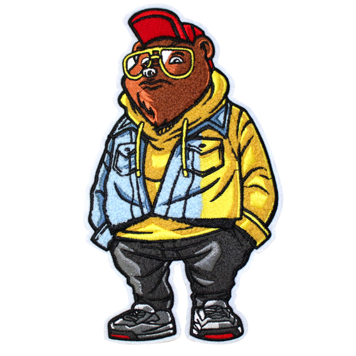 Rapper Bear Cartoon Chenille Patch