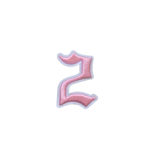 Load image into Gallery viewer, 3D Old English Roman Font Number 0 to 9 Size 2, 3 inches Pink Embroidery Patch
