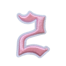 Load image into Gallery viewer, 3D Old English Roman Font Number 0 to 9 Size 2, 3 inches Pink Embroidery Patch
