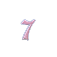 Load image into Gallery viewer, 3D Old English Roman Font Number 0 to 9 Size 2, 3 inches Pink Embroidery Patch
