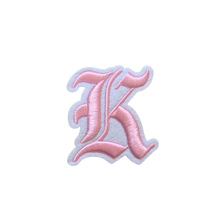 Load image into Gallery viewer, 3D Old English Roman Font Alphabets A To Z Size 3 Inches Pink Embroidery Patch
