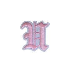 Load image into Gallery viewer, 3D Old English Roman Font Alphabets A To Z Size 3 Inches Pink Embroidery Patch
